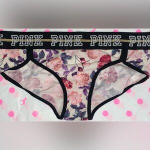 Victoria’s Secret Pink panties PINK cotton hipster PINK sparkle waist floral